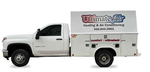 Service vehicle for Ultimate Air Heating & Air Conditioning in Luxemburg, WI.