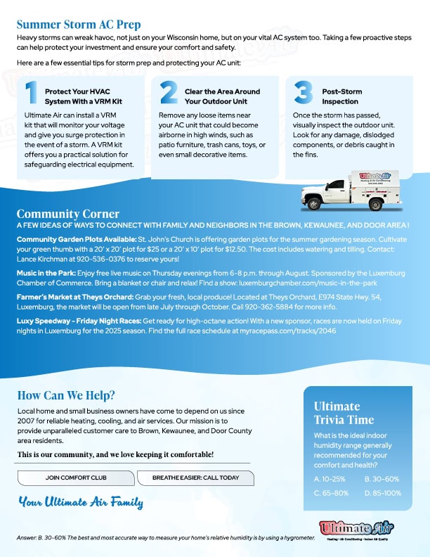 Summer storm AC prep and how to protect your Wisconsin home and AC system. 