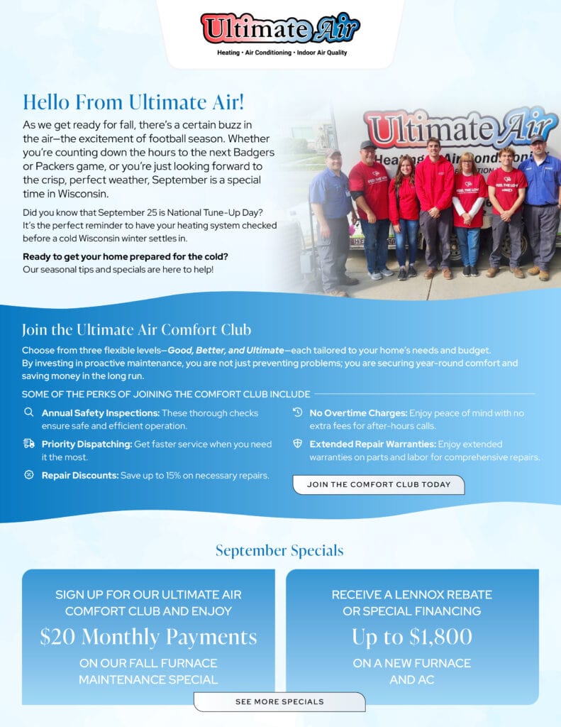 Ultimate Air September Newsletter first page.