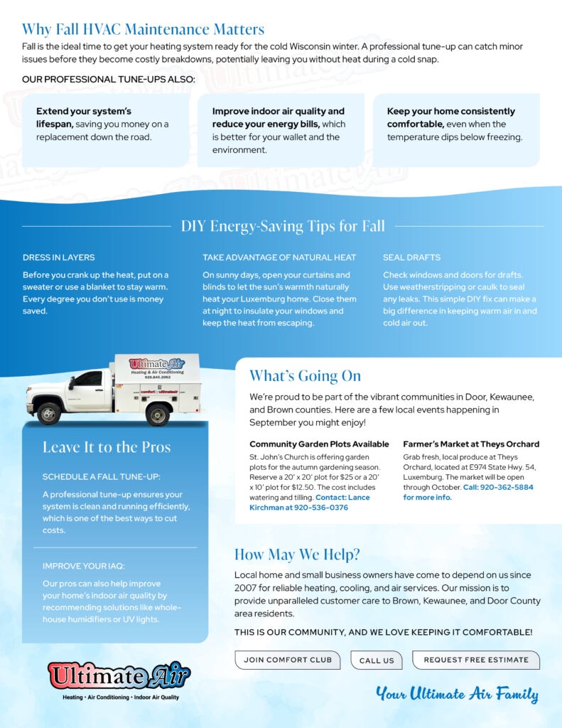 Ultimate Air September Newsletter second page.